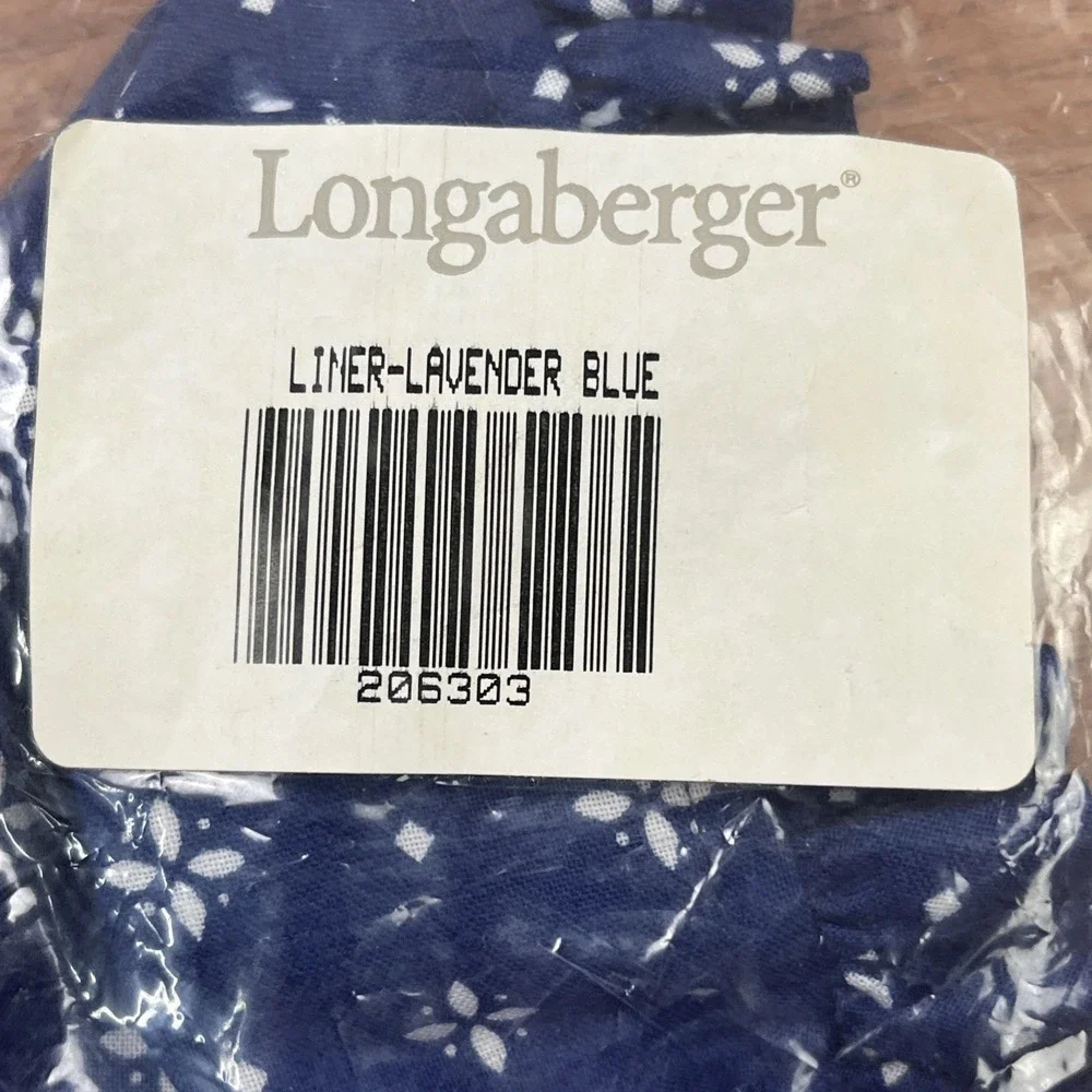 Longaberger Lavender Booking Basket Liner in Classic Blue 206303 NEW